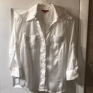 Sheer white dress blouse XOXO